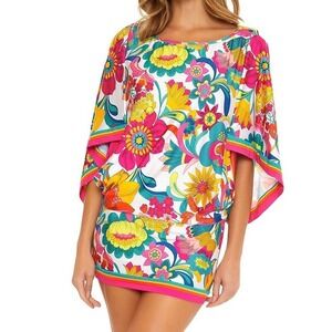 Trina Turk Fontaine Beach‎ Tunic Bathing Suit Cover Up Dress Women's Size Small